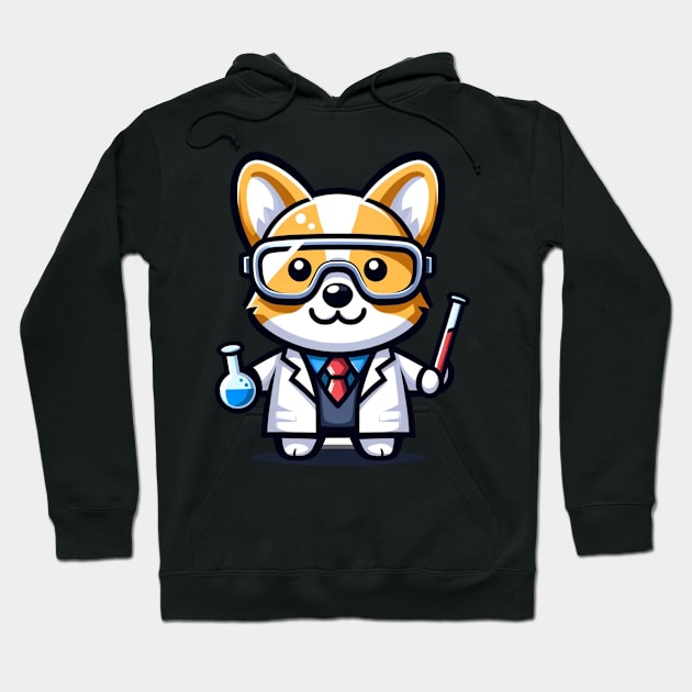 corgi scientist Hoodie by Ferdi Everywhere